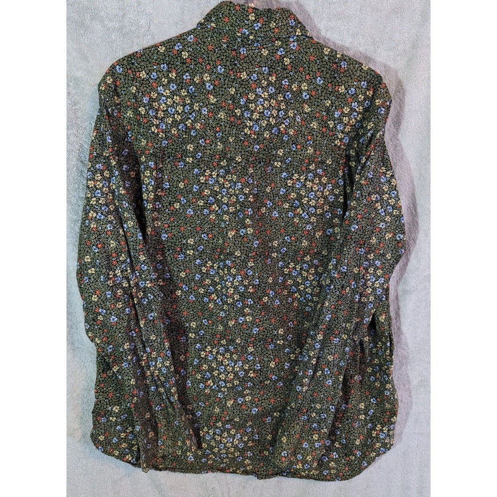 Ron Chereskin Shirt Mens L Long Sleeve funky flowers hippie boho neato keen